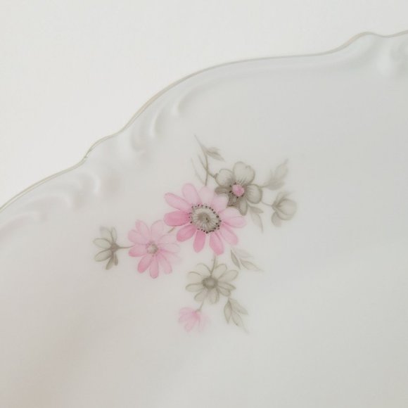 Tirschenreuth Picardy Elegant Pink & Silver Floral Dinner Plate, Bavaria Germany - Picture 4 of 9